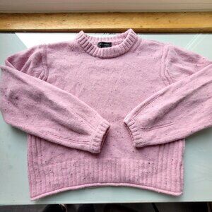 Club Monaco Pink Wool Cropped Crew Neck Sweater Size M